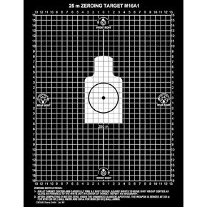 M16A1 25 Meter Zeroing Target On EZ Peel Notepad