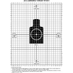 M16A1 25 Meter Zeroing Target On EZ Peel Notepad