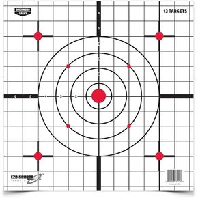 بيرشوود كيسي 12 بوصة Eze-Scorer Sight-in Practice أهداف ورقية بيضاء رائعة للاستخدام الداخلي والخارجي