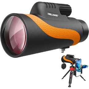 Monocular Telescope, Monoculars for Adults High Powered with BAK-4 Prism,FMC Lens, 8° Wide Angle,16x56 HD Monocular Scope for Stargazing,Bird Watching with Phone Holder & Tripod(Orange)