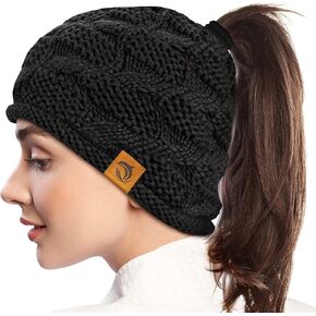 Gifts for Women Teen Girls Christmas Stocking Stuffers for Women Teenage Girls: Winter Knit Ponytail Hat Beanie