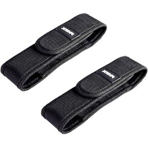 XTAR 2-Pack Nylon Flashlight Pouch Holster,Flexible Adjustment Flashlight Carry Case Holder for for Most Brands Size 5.9"-6.4" Flashlight