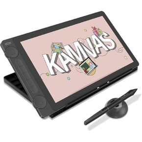 2024 HUION Kamvas 13 (Gen 3) Drawing Tablet with Screen,13.3" Full-laminated Art Tablet with Anti-sparkle Canvas Glass, 99% sRGB, PenTech 4.0, 16384 Pen Pressure, Dual Dial for PC, Mac, Android, Black