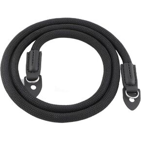 Camera Shoulder Neck Strap Climbing Rope Round Lanyard Belt for Canon Nikon Sony Fujifilm Olympus Panasonic Pentax Samsung Mirrorless and DSLR Cameras - Black