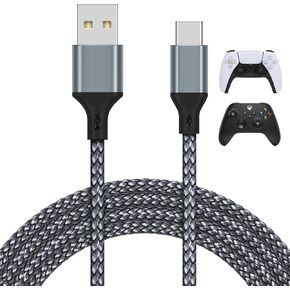 16.4FT Charger Cable for PS5/ PS5 Pro/Xbox Series X/S Controller, Blue | Charging Cable for Switch Pro, Replacement USB Charging Cord Nylon Braided Type-C Ports Accessories for PS5/for Xbox Series X in Saudi Arabia