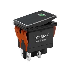 QTEATAK IP65 KCD4 DPST Boat Rocker Switch - On/Off 4-Pin 2-Position Snap Boat Rocker Toggle Switch, DC-13: 20A 36V, White Panel Red LED 9-24V, for Marine Vessels, Automobiles, and Household Appliances
