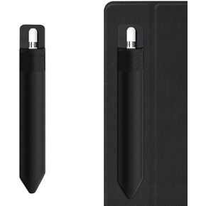 Pencil Holder Compatible with Pencil 2nd Generation and 1st Gen, [Stylus Pens Protected and Safe] Elastic Pencil Pouch Adhesive Sleeve Attached to Case for Stylus Pens -Purple - 2pc