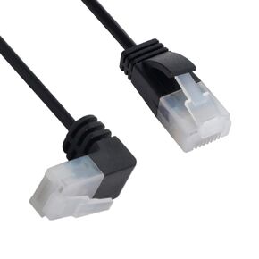 xiwai Ultra Slim Cat6 Ethernet Cable RJ45 Up Angled to Straight UTP Network Cable Patch Cord 90 Degree Cat6a LAN for Laptop Router TV Box (1.0m)