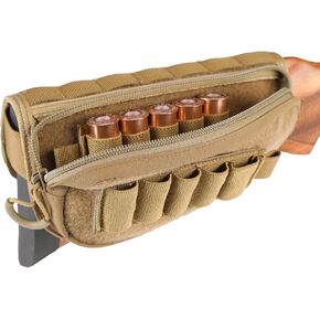 Tactical Gunstock Pouch Buttstock Shotgun Rifle Shell Holder for Cheek Rest Ammo Holder Pouch
