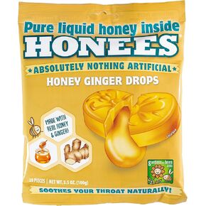 Honees Cough Drops 2 Flavors Honey and Honey Lemon 2 Pack Total 40 Drops