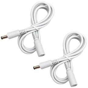 2 Pack 3ft DC Power Extension Cable 5.5mm*2.1mm Male to Female Power Cord for CCTV Security Surveillance Camera DVR Standalone, LED Strip, Router, 12V DC Power Supply Adapter and More (Black)
