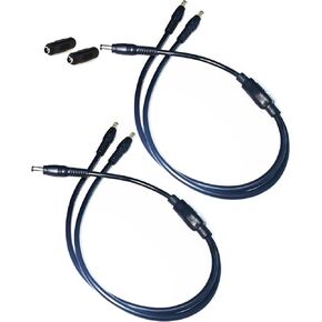 Power Supply Y Splitter Cable 1 Male to 2 Male Cord with 5.5mm x 2.1mm Tip Connector for Surveillance Camera,CCTV Security Camera,LED Strip Light,Router for DC 5V 9V 12V 20V 3A 6A Max - 2 Pack