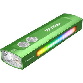 Wurkkos HD01 Flat EDC Flashlight with RGB Light and Green Beam, 1200 Lumens Rechargeable EDC Flashlight, Triple Light Sources Pocket Lights, Magnetic Flashlight for Outdoors, Work, Emergency