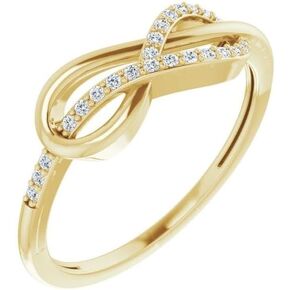 Sonia Jewels 1/10 Cttw Diamond Infinity-Inspired Forever Love Knot Infinity Twist Promise Ring Band (.10 Cttw) (Width = 14.6mm)