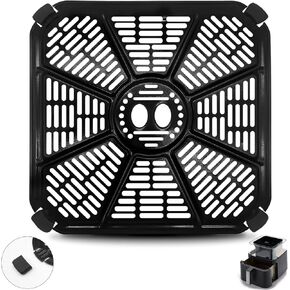 GWY Air Fryer Tray for Green pan RICARDO Air Fryer, 9''×9'' Steel Air Fryer Accessories Grill Pan Grill Plate Crisper Plate Replacement Parts Rack