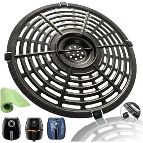 BeranWung 3.7QT Round Air Fryer Grill Plate for PowerXL/Chefman/Gowise/Crux Air Fryers, Upgraded Nonstick Air Fryer Grill Pan, Crisper Tray Rack Grate for Chefman 3.6QT/3.5QT Air Fryers