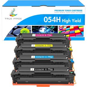 TRUE IMAGE Compatible 054 054H Toner Cartridge Replacement for Canon 054 054H Toner for Canon Color ImageCLASS MF644Cdw MF642Cdw LBP622Cdw MF641Cw Printer Toner (Black Cyan Magenta Yellow, 4-Pack)