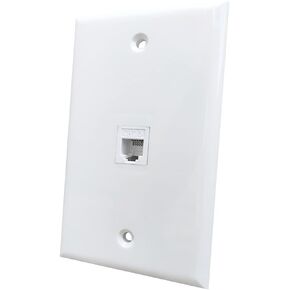 Phone Jack Wall Plate Black - 1 Port CAT3 RJ11/12 Telephone Cable Landline Outlet Cover Plate for Phone Line