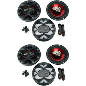 4 New BOSS CH6530 6.5" 3-Way 600W Car Audio Coaxial Speakers Stereo Red