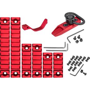 Gotical Combo of 2 Items which Includes 5 Slots 2 Pieces and 7 Slot 2 Pieces Key mod Lightweight Aluminum Red Color Pack of 1 13 Slots