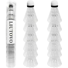 12 Pack Nylon Badminton Shuttlecocks Birdies Nylon Feather Shuttlecocks Badminton Birdies Great Stability ＆ Durability Indoor Outdoor Sports Hight Speed Training Badminton Balls（White）