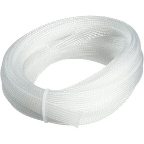 Othmro 16.4ft Length Expandable PET Flexible Braided Cable Sleeves 0.47in Width Wire Loom Sleeving and Organizers Flexible Wire Mesh Sleeves for TV Audio PC Computer Cords from Pet Chewing Transparent