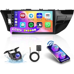 2+64G Android 13 Car Stereo Radio for Toyota Corolla 2013-2017, 10.1'' HD Touch Screen Compatible with CarPlay Android Auto, AHD Backup Camera, Mirror Link, GPS, WiFi, DSP