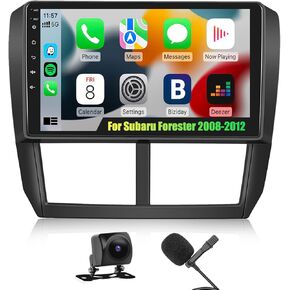 CAMECHO [4G+64G] Android 13 Car Stereo for Subaru Forester Impreza WRX 2008-2012, 9" IPS 1280 * 720P Touch Screen Car Radio with Carplay Android Auto Bluetooth DSP/GPS WiFi 32EQ + AHD Backup Camera