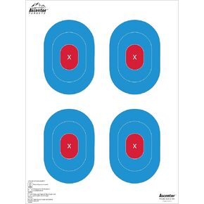 Ascentor Proficient Shooting Target - 4 Zone - Large Size 18 x 24 - Pack of 25