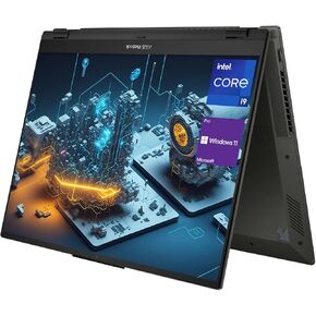 كمبيوتر محمول ASUS Business Vivobook S 16 Flip 2 في 1، شاشة لمس WUXGA 16 بوصة، Intel Core i9-13900H، 16 جيجابايت SSD، 1 تيرابايت SSD، كاميرا IR، HDMI، Wi-Fi 6، Windows 11 Pro، أسود منتصف الليل