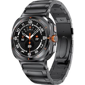 Stainless Steel Band Compatible with Galaxy Watch Ultra Bands 47mm,No Gap Business Metal Replacement Strap for Samsung Galaxy Watch 7 Ultra 47mm Men Women (Black, Galaxy Watch Ultra 47mm)