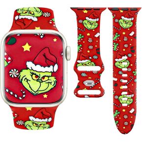 Watbro Christmas Band Compatible with Apple Watch 49mm 45mm 44mm 42mm 41mm 40mm 38mm Band for Women,Cow Marble Leopard Print Tie-dyed Silicone Band for iWatch Ultra Series 10/9/8/SE2/7/SE/6/5/4/3/2/1