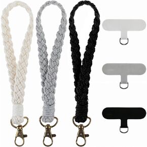 3Set Macrame Wrist Strap for Phone Case with Phone Tether Tabs 3Colour Phone Lanyard Wrist Phone Bracelet Strap
