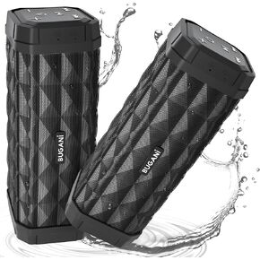 BUGANI Bluetooth Speakers, Portable True Wireless Speakers, TWS Pairing with Loud Stereo Sound,IPX5 Waterproof Built-in Mic, 24H Play Type-C,Suitable for Outdoor Speakers at Travel/Party, 2 Packs