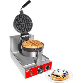 ALDKitchen Belgian Waffle Maker Thick | Commercial Waffle Iron with 360° Rotating Mechanism | Stainless Steel | 110V (Rotating)