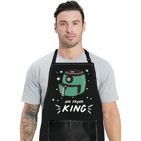 BWWKTOP Air Fryer Oven Apron Air fryer Lover Gifts Air fryer Chef Gifts Air Fryer King Adjustable Apron With Pockets