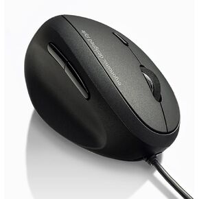 SANWA Wired Left Handed Ergonomic Mouse, Optical Vertical Mice for Small Hands, Reduce Wrist Strain,1000/1600/2400/3200 DPI, 6 Buttons, Compatible with Laptop, Desktop, Windows, Mac, Black