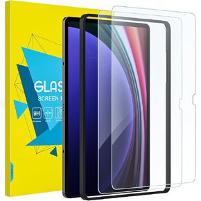 MoKo 2 Pack Screen Protector for Samsung Galaxy Tab S9 FE 5G 2023/Tab S9 2023, Tempered Glass Easy Installation with Aligning Frame, Bubble-Free, High Definition for Galaxy Tab S9 FE Screen Protector