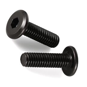 DGJSWJ5/16-18 * 1" Black Countersunk Socket Cap Allen Bolts, Flat Round Head Connector Bolts Screws for Furniture, 304 Stainless Steel, Full Thread, 15 PCS，Black