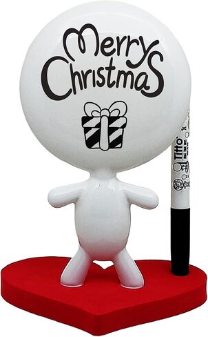 Dry Erase Board - TITTO in Love, Draw Your Ideas - Ceramic Doll - Black Office Design Desk - Coworkers Christmas Office Gift - Home Gift (Black) in Kuwait