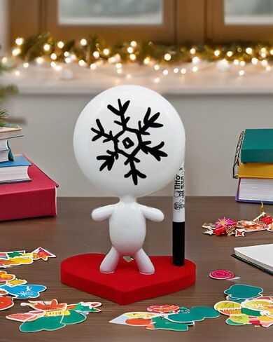 Dry Erase Board - TITTO in Love, Draw Your Ideas - Ceramic Doll - Black Office Design Desk - Coworkers Christmas Office Gift - Home Gift (Black) in Kuwait