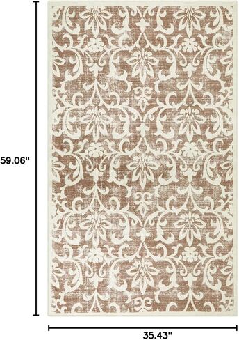 Lanffia سجادة عداء قابلة للغسل مقاس 2 × 8 بوصة، سجادة عداء المدخل الأزهار للمطبخ غير قابلة للانزلاق سجادة منخفضة الوبر رمادية ناعمة من الصوف الصناعي لغرفة النوم سجادة عتيقة طويلة جدًا لغسيل الممرات والمدخل in Kuwait