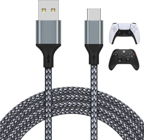 16.4FT Charger Cable for PS5/ PS5 Pro/Xbox Series X/S Controller, Blue | Charging Cable for Switch Pro, Replacement USB Charging Cord Nylon Braided Type-C Ports Accessories for PS5/for Xbox Series X in Saudi Arabia