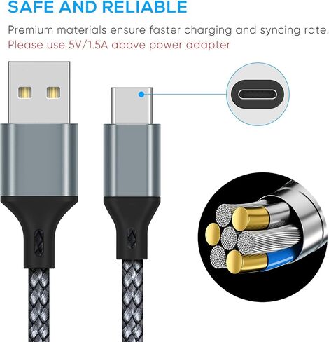 16.4FT Charger Cable for PS5/ PS5 Pro/Xbox Series X/S Controller, Blue | Charging Cable for Switch Pro, Replacement USB Charging Cord Nylon Braided Type-C Ports Accessories for PS5/for Xbox Series X in Saudi Arabia