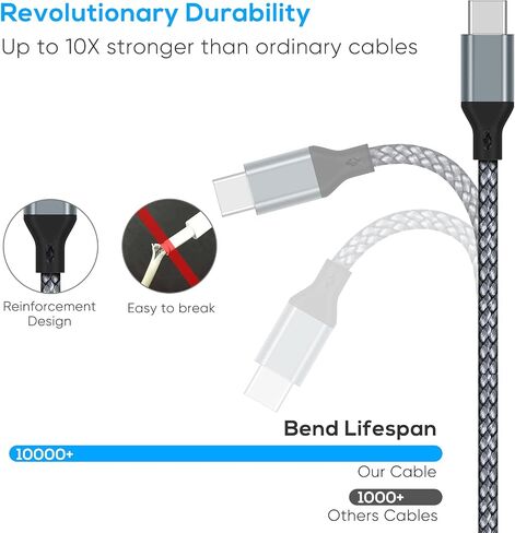 16.4FT Charger Cable for PS5/ PS5 Pro/Xbox Series X/S Controller, Blue | Charging Cable for Switch Pro, Replacement USB Charging Cord Nylon Braided Type-C Ports Accessories for PS5/for Xbox Series X in Saudi Arabia