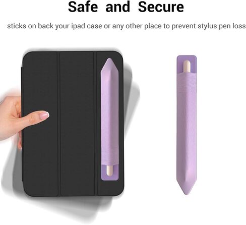 Pencil Holder Compatible with Pencil 2nd Generation and 1st Gen, [Stylus Pens Protected and Safe] Elastic Pencil Pouch Adhesive Sleeve Attached to Case for Stylus Pens -Purple - 2pc in Saudi Arabia