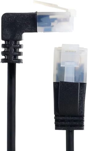 xiwai كابل إيثرنت Cat6 فائق النحافة RJ45 بزاوية إلى مستقيمة UTP كابل شبكة سلك تصحيح 90 درجة Cat6a LAN لأجهزة الكمبيوتر المحمول وجهاز التوجيه TV Box (1.0 متر) in Saudi Arabia