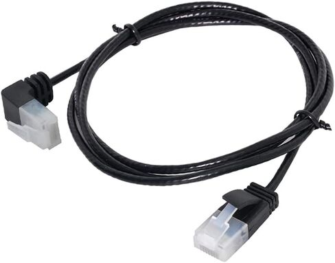 xiwai كابل إيثرنت Cat6 فائق النحافة RJ45 بزاوية إلى مستقيمة UTP كابل شبكة سلك تصحيح 90 درجة Cat6a LAN لأجهزة الكمبيوتر المحمول وجهاز التوجيه TV Box (1.0 متر) in Saudi Arabia