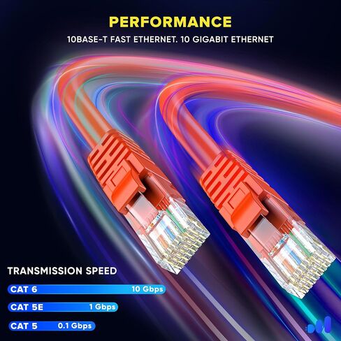 Maximm Cat 6 Ethernet Cable 15 ft (24-Pack) - High-Speed LAN Cable, Internet Cable, Patch Cable, and Network Cable - UTP, 10Gbps, 550MHz Ethernet Cord - Black in Kuwait
