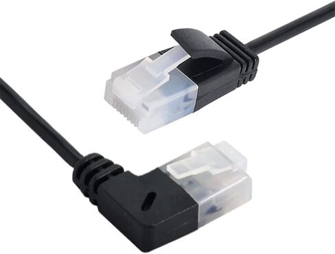 xiwai كابل إيثرنت Cat6 فائق النحافة RJ45 بزاوية إلى مستقيمة UTP كابل شبكة سلك تصحيح 90 درجة Cat6a LAN لأجهزة الكمبيوتر المحمول وجهاز التوجيه TV Box (1.0 متر) in Saudi Arabia